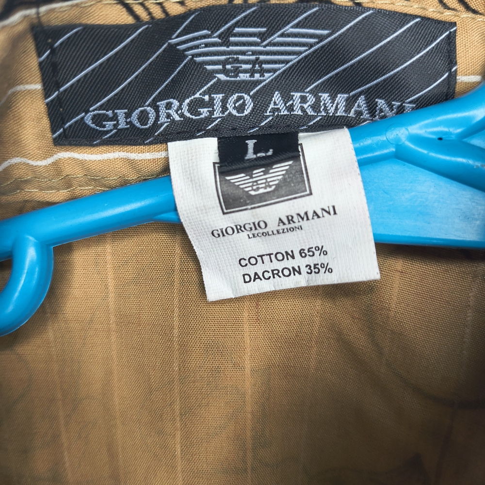 Giorgio Armani Tan and Black Floral Men's Shirt - Picture 5 of 6
